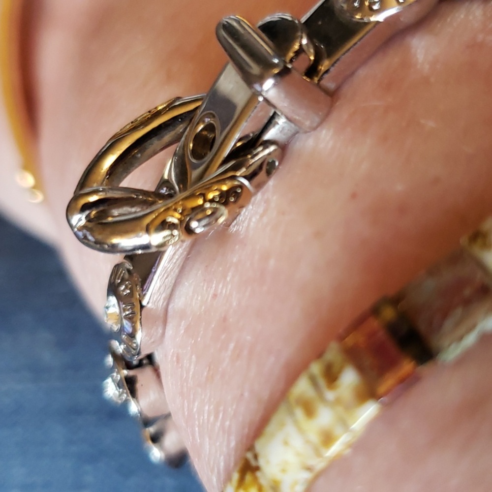 Henri Bendel Vintage "Buckle up Baby" Rivet Bracelet Silver - Picture 10 of 12